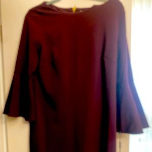 NWT Calvin Klein bell sleeve work dress crimson size 12